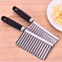 Potato French Fries Cutter Wavy Crinkle Knife Stainless Steel Serrated Blade Slicing Vegetable Fruit Slicer Kitchen Tool