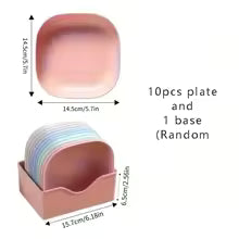 10Pcs Multi-function Spit Bone Dish Household Food Grade Plastic Spit Bone Dish Round Square Set Dining Table Garbage Plate