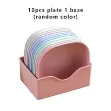 10Pcs Multi-function Spit Bone Dish Household Food Grade Plastic Spit Bone Dish Round Square Set Dining Table Garbage Plate