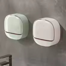 Luxury Wall-Mounted Waterproof Soap Holder with Drain Tray & Flip Lid